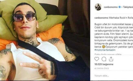 Can Bonomo’nun geçirdiği kaza kamerada