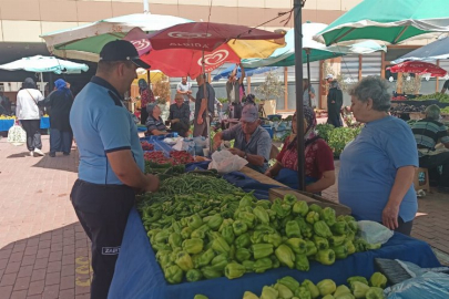 Edirne Keşan pazarında etiket kontrolü